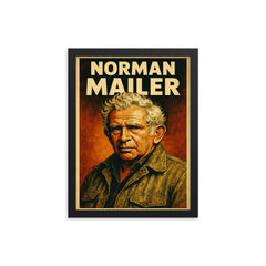 Norman Mailer framed print on a plain backdrop in size 12"x16".