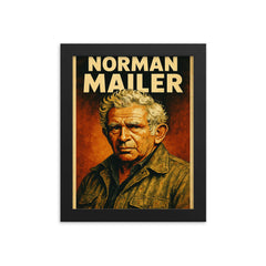 Norman Mailer framed print on a plain backdrop in size 8"x10".