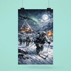 Norwegian heavy water saboteurs crossing winter plateau poster 6