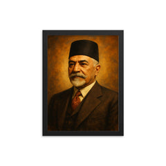 Nuri al Said framed print on a plain backdrop in size 12"x16".