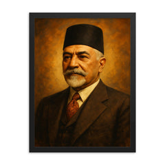 Nuri al Said framed print on a plain backdrop in size 18"x24".
