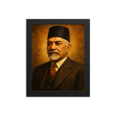 Nuri al Said framed print on a plain backdrop in size 8"x10".