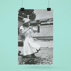 Nurse with an M-3 Grease Gun, WWII 1940s poster 6