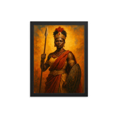 Nzinga of Ndongo and Matamba framed print on a plain backdrop in size 12"x16".