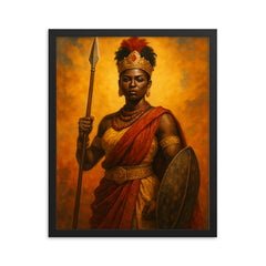 Nzinga of Ndongo and Matamba framed print on a plain backdrop in size 16"x20".