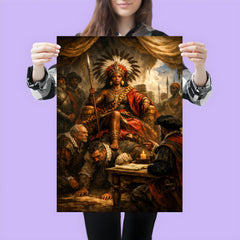 Nzinga seated on human throne negotiation scene poster 3