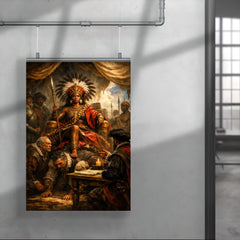 Nzinga seated on human throne negotiation scene poster 4