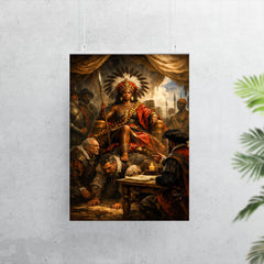 Nzinga seated on human throne negotiation scene poster 7