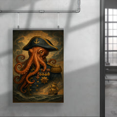 Octopus admiral with medals and storm charts poster 4