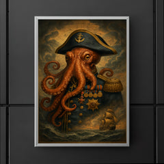 Octopus admiral with medals and storm charts poster 5