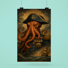 Octopus admiral with medals and storm charts poster 6