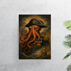 Octopus admiral with medals and storm charts poster 7