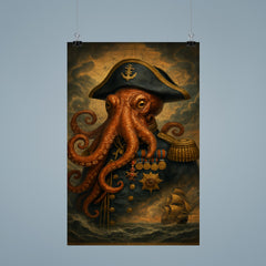 Octopus admiral with medals and storm charts poster 9