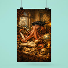 Octopus natural philosopher in Dutch golden age study poster 6