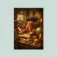 Octopus natural philosopher in Dutch golden age study poster 8