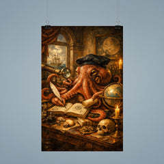 Octopus natural philosopher in Dutch golden age study poster 9