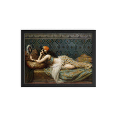 Odalisque by Henri Adrien Tanoux framed print on a plain backdrop in size 12"x16".