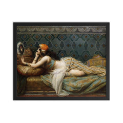 Odalisque by Henri Adrien Tanoux framed print on a plain backdrop in size 16"x20".