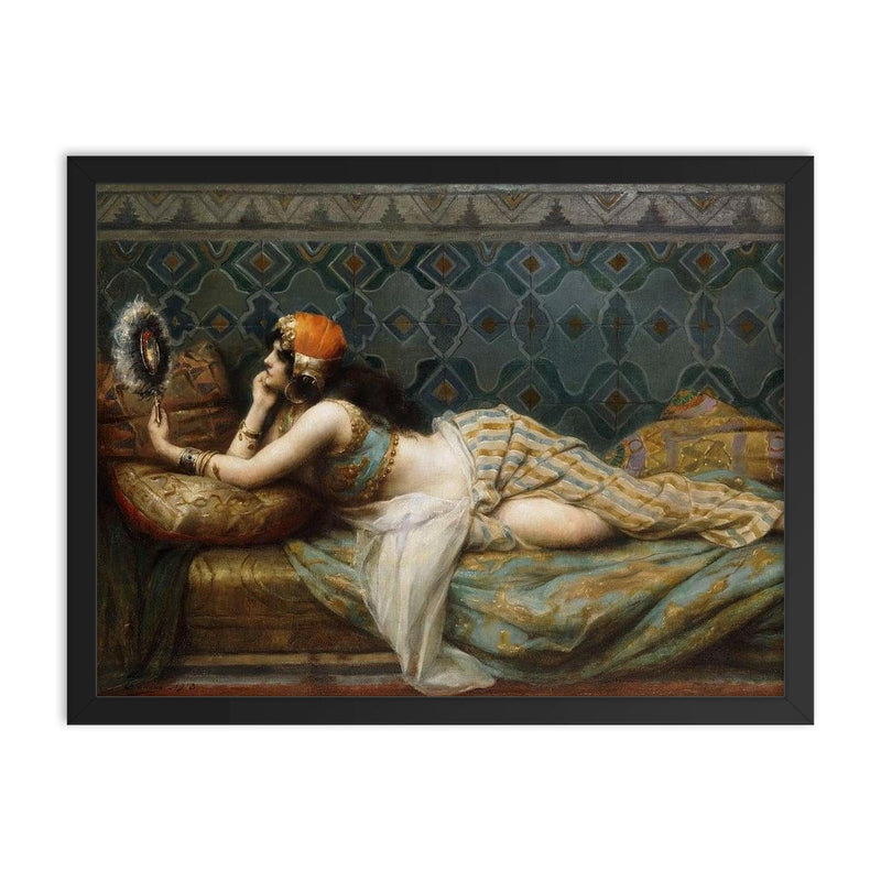 Odalisque by Henri Adrien Tanoux framed print on a plain backdrop in size 18
