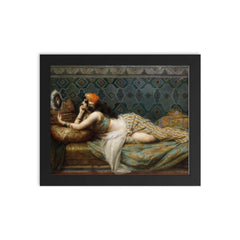 Odalisque by Henri Adrien Tanoux framed print on a plain backdrop in size 8"x10".