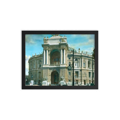 Odessa Theatre, Ukraine, 1920-1930 framed print on a plain backdrop in size 12"x16".