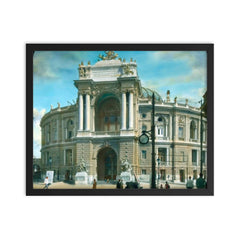 Odessa Theatre, Ukraine, 1920-1930 framed print on a plain backdrop in size 16"x20".