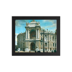 Odessa Theatre, Ukraine, 1920-1930 framed print on a plain backdrop in size 8"x10".