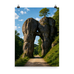 Ojcow Rock Gate Krakow Gate Poland poster on a plain backdrop in size 8"x10".