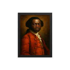 Olaudah Equiano framed print on a plain backdrop in size 12"x16".