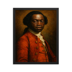 Olaudah Equiano framed print on a plain backdrop in size 16"x20".
