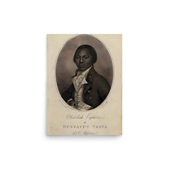 Olaudah Equiano poster on a plain backdrop in size 12"x16".