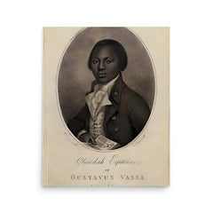 Olaudah Equiano poster on a plain backdrop in size 16"x20".