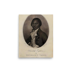 Olaudah Equiano poster on a plain backdrop in size 8"x10".