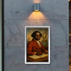 Olaudah Equiano with maritime ledgers poster 2