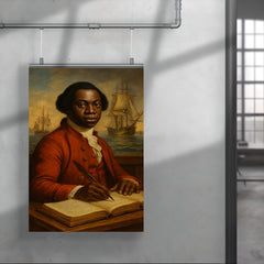 Olaudah Equiano with maritime ledgers poster 4