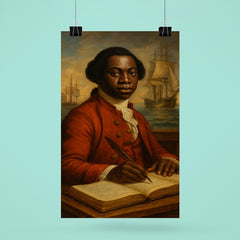 Olaudah Equiano with maritime ledgers poster 6