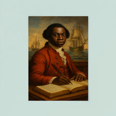Olaudah Equiano with maritime ledgers poster 8