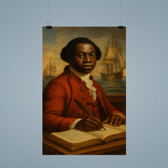 Olaudah Equiano with maritime ledgers poster 9