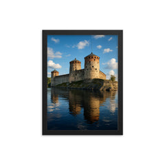 Olavinlinna Castle Savonlinna Finland framed print on a plain backdrop in size 12"x16".
