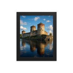 Olavinlinna Castle Savonlinna Finland framed print on a plain backdrop in size 8"x10".