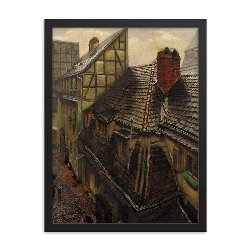 Old Berlin by Wilhelm Lindner framed print on a plain backdrop in size 18