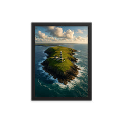 Old Head of Kinsale Ireland framed print on a plain backdrop in size 12"x16".