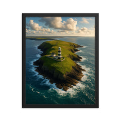 Old Head of Kinsale Ireland framed print on a plain backdrop in size 16"x20".