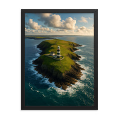 Old Head of Kinsale Ireland framed print on a plain backdrop in size 18"x24".
