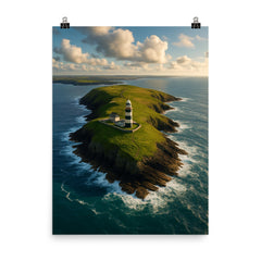 Old Head of Kinsale Ireland poster on a plain backdrop in size 8"x10".