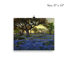 Old Live Oak Tree and Bluebonnets on West Texas Military Grounds, San Antonio by Julian Onderdonk poster 4