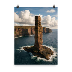 Old Man of Hoy Orkney Scotland poster on a plain backdrop in size 8"x10".