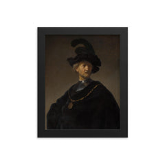 Old Man with a Gold Chain by Rembrandt van Rijn, 1631 framed print on a plain backdrop in size 8"x10".