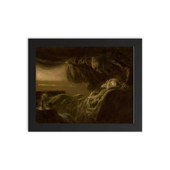 Old Man's Death by Laszlo Mednyanszky, 1890 framed print on a plain backdrop in size 8"x10".
