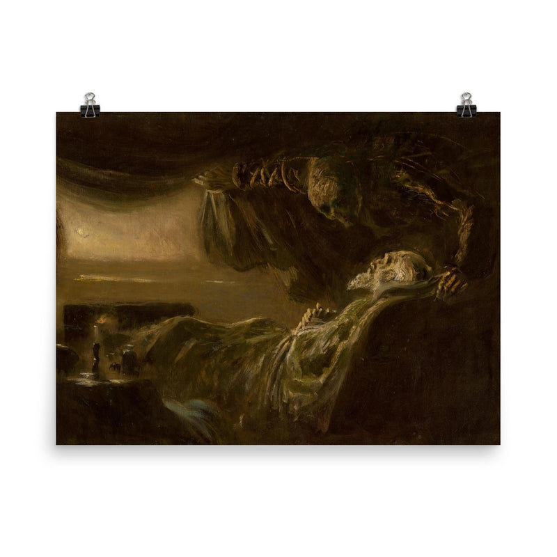 Old Man's Death by Laszlo Mednyanszky, 1890 poster on a plain backdrop in size 8